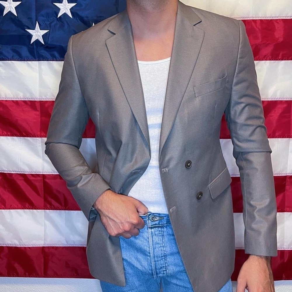 Double breasted brown blazer